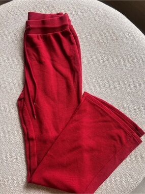Forever 21 Red Wide Leg Knit Pants large